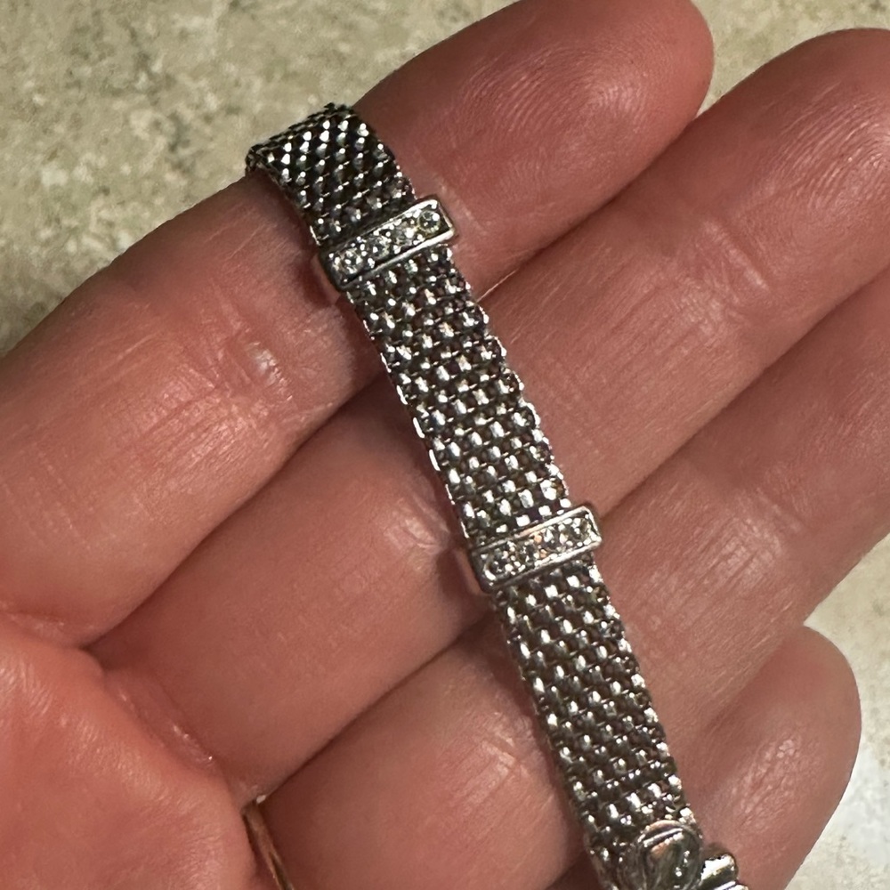 Swarovski Rhodium-plated Mesh Bracelet